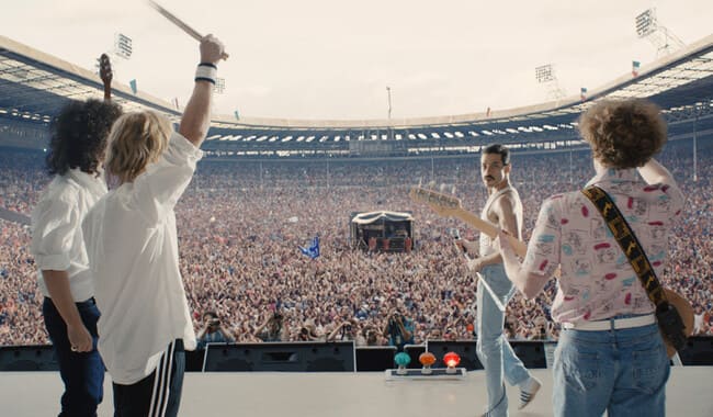 Narrative-accumulated emotions erupted during the performance (Image: The Bohemian Rhapsody Still Cut © 20th Century Fox)
