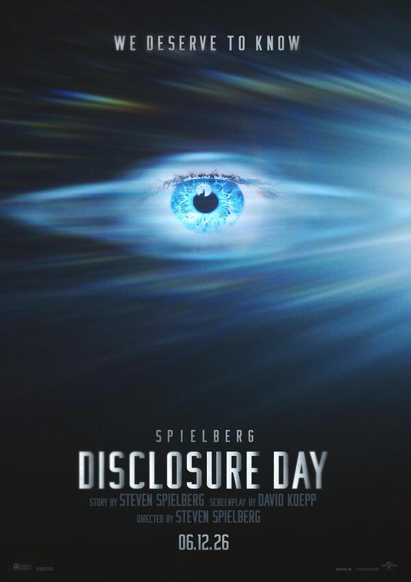 Preview of Steven Spielberg's Disclosure Day, upcoming film poster