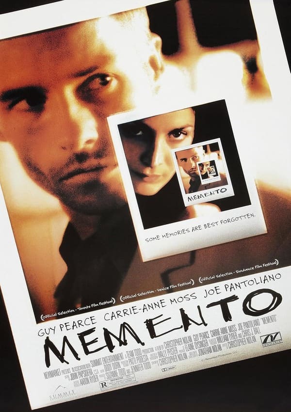 Filmography curation of Christopher Nolan's Memento, film poster