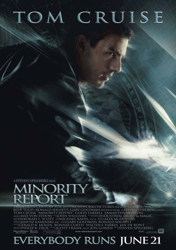 Filmography curation of Steven Spielberg's Minority Report, film poster