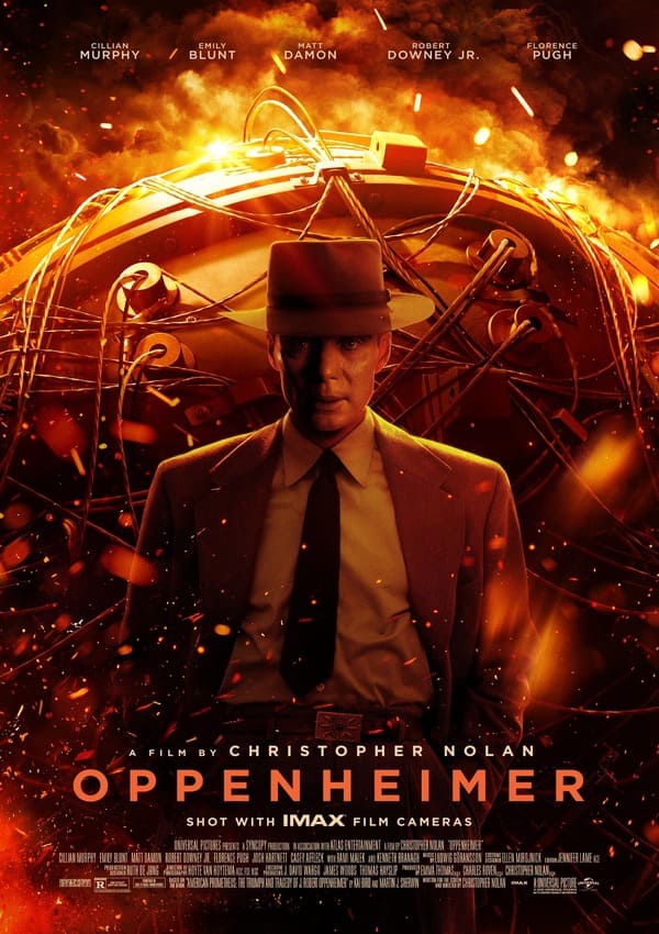 Filmography curation of Christopher Nolan's Oppenheimer, film poster