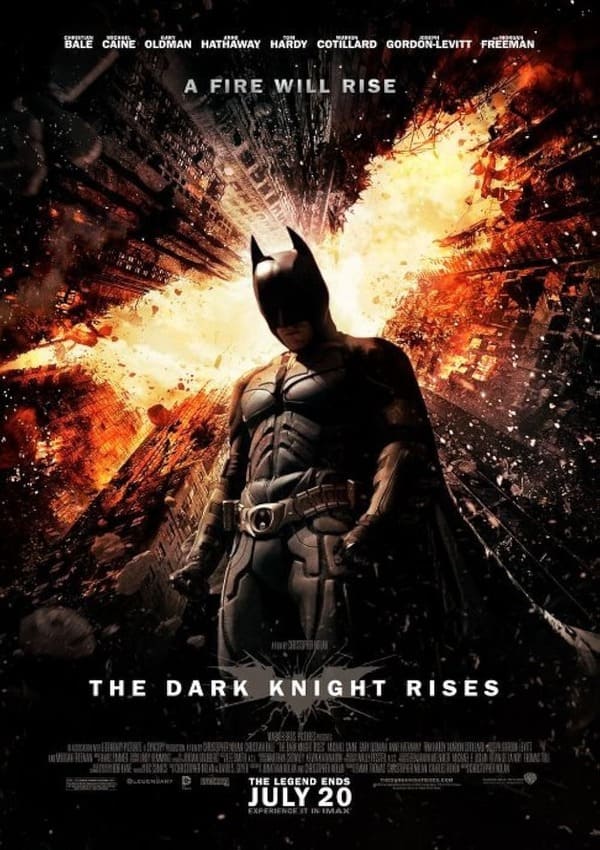 Filmography curation of Christopher Nolan's The Dark Knight Rises, film poster
