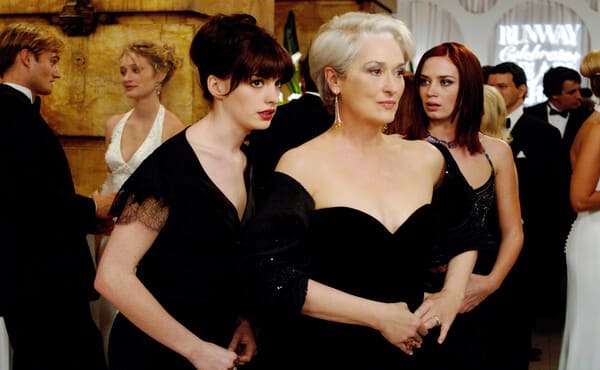 Andy in an appearance that has become closer to Miranda or Runway (Image: The Devil Wears Prada Still Cut © 20th Century Fox)